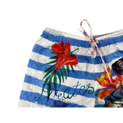Boxer mare Uomo BoB Company - fantasia Righe e Disegni - colore azzurro/bianco