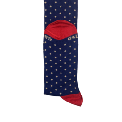 Calze lunghe uomo Gallo - Fantasia pois - blu/rosso/beige
