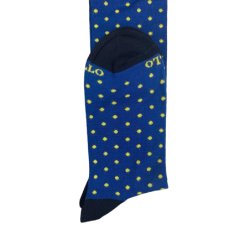 Calze uomo Gallo - Calze Lunghe Uomo - Fantasia pois - blu/nero/giallo