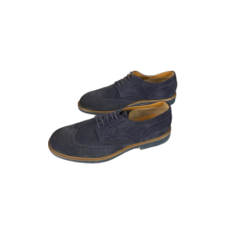 Scarpa uomo Doucal's - Stringate a fiore in camoscio - Colore blu