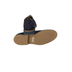 Scarpa uomo Doucal's - Stringate a fiore in camoscio - Colore blu