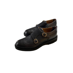 Scarpa uomo Doucal's - Doppia fibbia e fiore in pelle - Colore Nero
