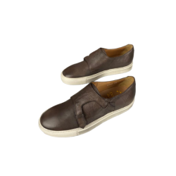 Scarpa uomo Doucal's - Sneaker in pelle doppia fibbia  - Colore Marrone