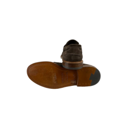 Scarpa uomo Doucal's - Mocassino in pelle scamosciata - Nappine e Frangia - Colore Marrone