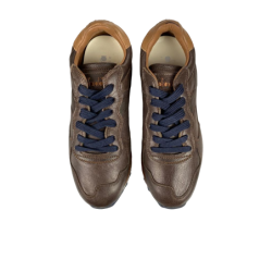 Scarpa uomo sportiva - Diadora Heritage -Trident Track L- In Pelle - Colore marrone/bianco/blu