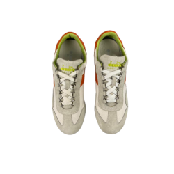 Scarpa uomo - Diadora Heritage - Equipe Stone Wash 12 - Bianco/Arancione/Grigio/Verde