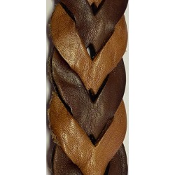 Cintura uomo Minoronzoni 1953 - Vintage - Intrecciata - Pelle - Bicolore