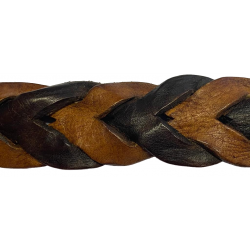 Cintura uomo Minoronzoni 1953 - Vintage - Intrecciata - Pelle - Bicolore - Marrone/senape