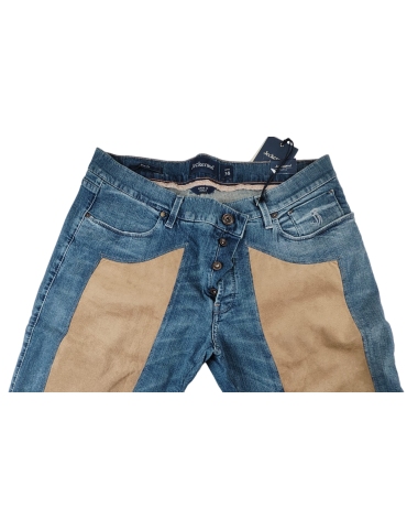 Jeans uomo Jeckerson denim 5 tasche con toppe alcantara