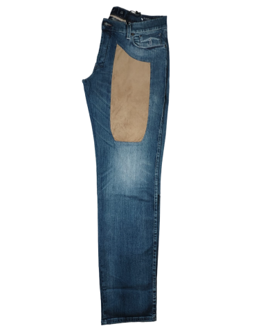 Jeans uomo Jeckerson denim 5 tasche con toppe alcantara