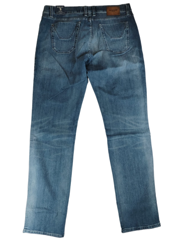 Jeans uomo Jeckerson denim 5 tasche con toppe alcantara