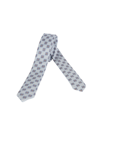 Cravatta uomo Cantarelli - Stretta 5 cm - fantasia  fondo grigio