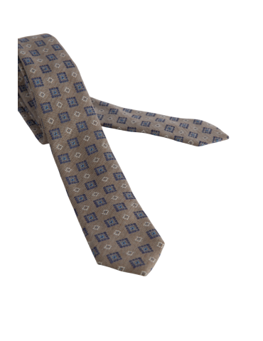 Cravatta uomo Cantarelli - Stretta 5 cm - fantasia  fondo beige