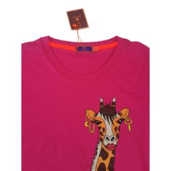 T-Shirt - Gallo - Fantasia stampa giraffa - porpora