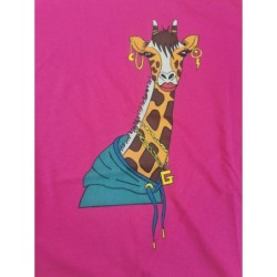 T-Shirt - Gallo - Fantasia stampa giraffa - porpora